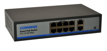 Switch 8 portów PoE (transfer danych i zasilanie), 10 portów 10/100 Mb/s, Commax CIOT-H8L2 COMMAX